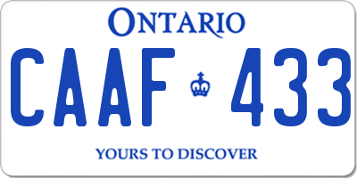 ON license plate CAAF433