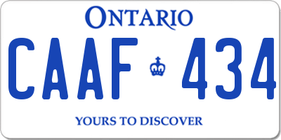 ON license plate CAAF434