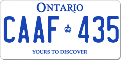 ON license plate CAAF435