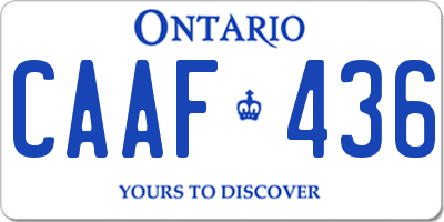 ON license plate CAAF436