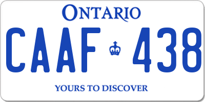 ON license plate CAAF438