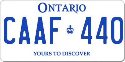 ON license plate CAAF440