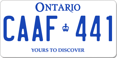 ON license plate CAAF441