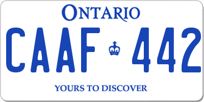 ON license plate CAAF442