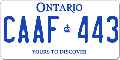 ON license plate CAAF443