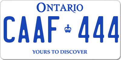 ON license plate CAAF444