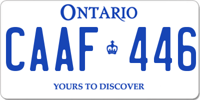 ON license plate CAAF446