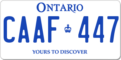 ON license plate CAAF447