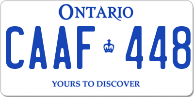 ON license plate CAAF448