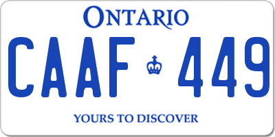 ON license plate CAAF449