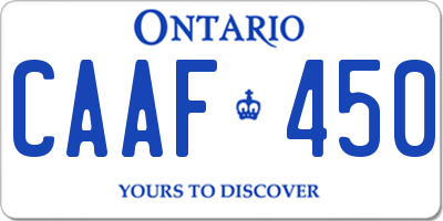 ON license plate CAAF450