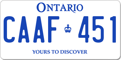 ON license plate CAAF451