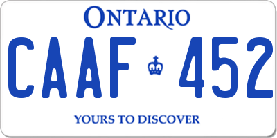 ON license plate CAAF452