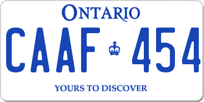 ON license plate CAAF454