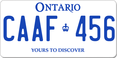 ON license plate CAAF456