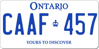 ON license plate CAAF457