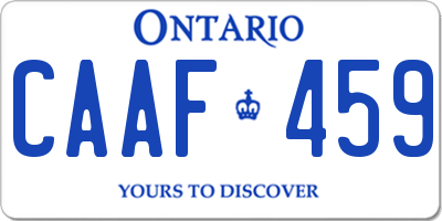 ON license plate CAAF459