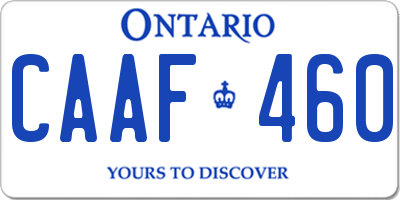 ON license plate CAAF460