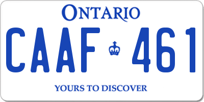 ON license plate CAAF461