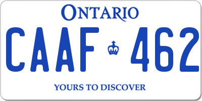 ON license plate CAAF462