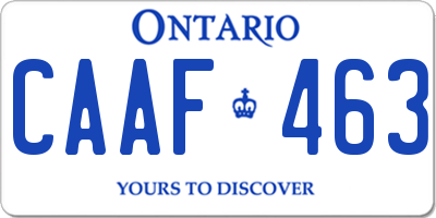 ON license plate CAAF463