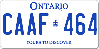 ON license plate CAAF464