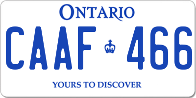 ON license plate CAAF466