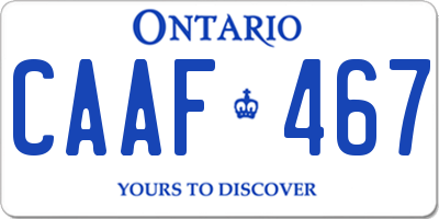 ON license plate CAAF467