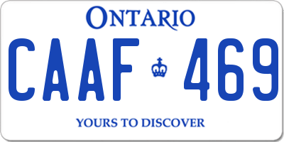 ON license plate CAAF469