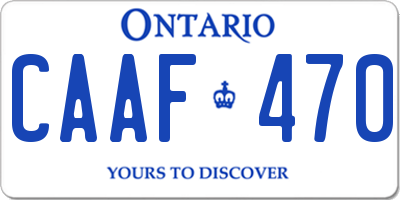 ON license plate CAAF470