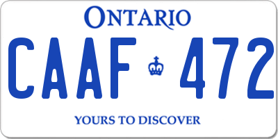 ON license plate CAAF472