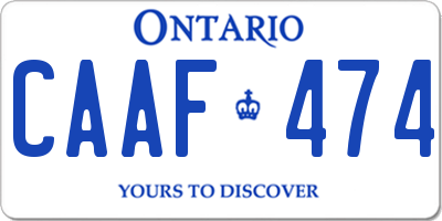 ON license plate CAAF474