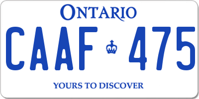 ON license plate CAAF475