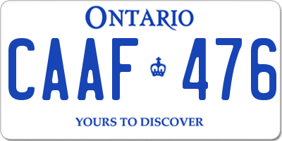 ON license plate CAAF476