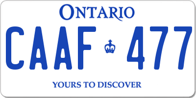 ON license plate CAAF477