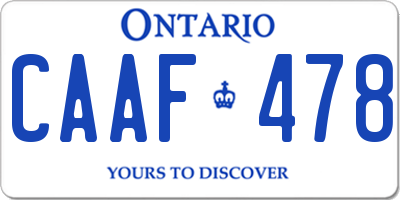 ON license plate CAAF478