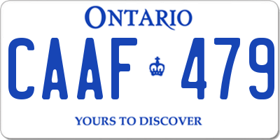 ON license plate CAAF479