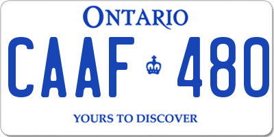 ON license plate CAAF480