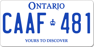 ON license plate CAAF481