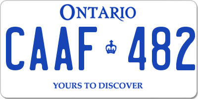 ON license plate CAAF482