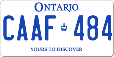 ON license plate CAAF484