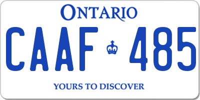 ON license plate CAAF485