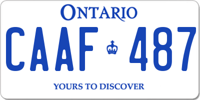 ON license plate CAAF487