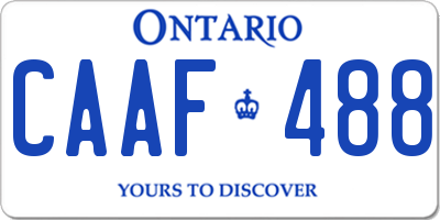 ON license plate CAAF488