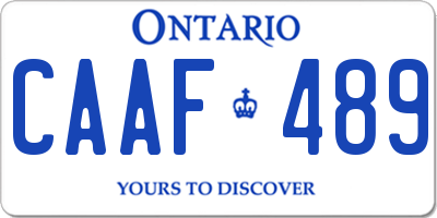 ON license plate CAAF489