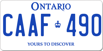 ON license plate CAAF490