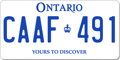 ON license plate CAAF491