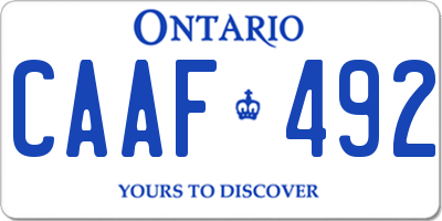 ON license plate CAAF492