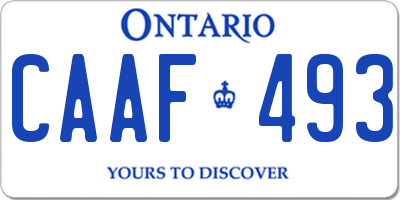 ON license plate CAAF493