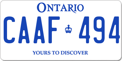 ON license plate CAAF494